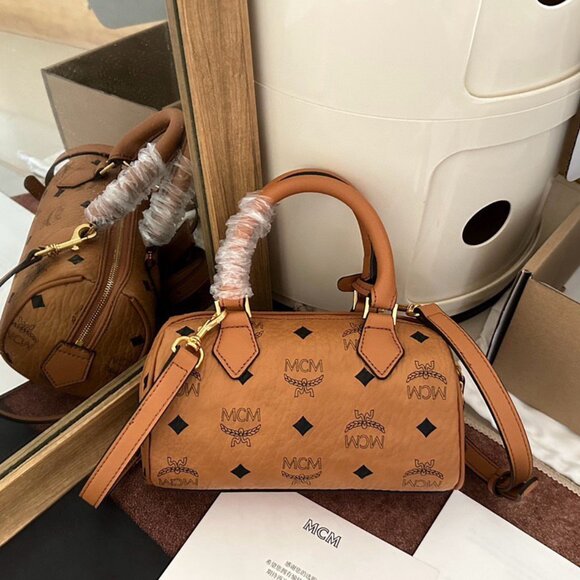 MCM Mini Boston Bag Visetos Boston Bag - Picture 3 of 8